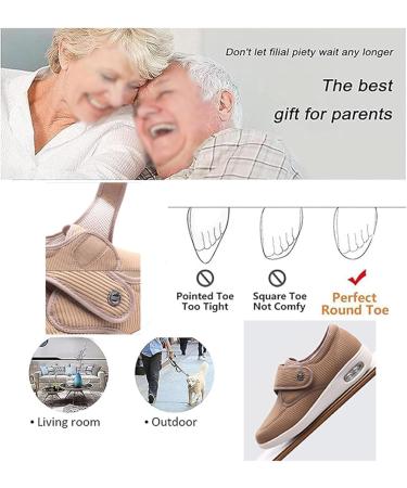 Stylish Women's Diabetic Shoes - Breathable Adjustable Non-Slip for Swollen Feet & Edema - Extra Wide Medical Shoes in Brown - Buy Online on GoSupps.com