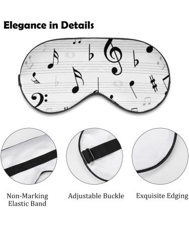 Sleep Mask with Music Notes - Light Blocking Eye Mask for Sleep | Adjustable Soft Eye Shade for Men & Women - Buy Online on GoSupps.com