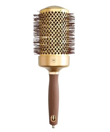 Olivia Garden Expert Blowout Shine Gold & Brown Hairbrush 65mm - Professional Hair Styling Tool for Perfect Results - Buy Online on GoSupps.com