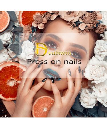 Graffiti Abstract Coffin Press On Nails - 24pcs Nude Acrylic Nail Set with Glue | Stick on Nails for Women and Girls - Buy Online on GoSupps.com