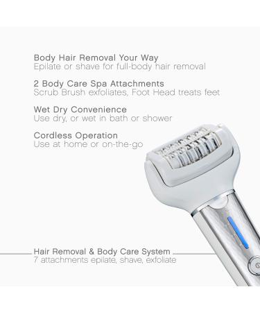Panasonic Cordless Shaver & Epilator for Women | ES-EL9A-S | 7 Attachments for Gentle Wet/Dry Hair Removal, Foot Scrubber, Body Cleansing Brush - Buy Online on GoSupps.com