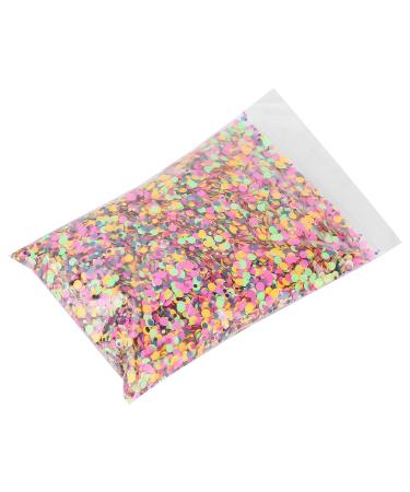 Nail Art Flakes Chunky Sequins Glitter Circle Mixed Color Cosmetic Festival Chunky Glitters Party Decoration for Nail Salon for Wedding Festival for Household