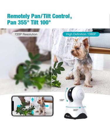Vimtag 1080P Pet Camera 360 Pan/Tilt, 2-Way Audio, Motion Tracking, Night Vision, Cloud Storage - Smart Home Indoor Cam - White - Buy Online on GoSupps.com