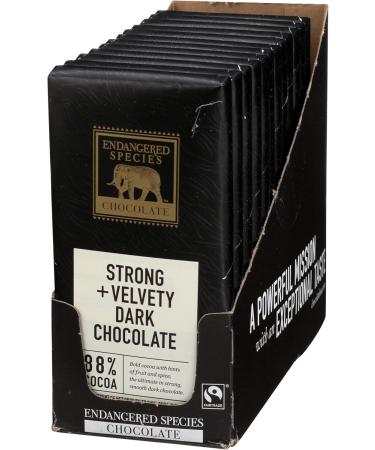 Endangered Species Panther Dark Chocolate (88%) 3-Ounce Bars (Pack of 12) - Buy Online on GoSupps.com