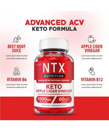 Ntx Keto Gummies 3-Pack - Official Vegan Formula for Weight Loss - Includes ACV, Vitamin B12, and Beet Root Juice - 180 Gummies - Buy Online on GoSupps.com