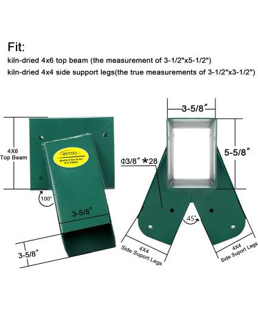 BETOOLL A-Frame 2 Brackets Swing Set with Mounting Hardware (Green) - End Brackets - Buy Online on GoSupps.com