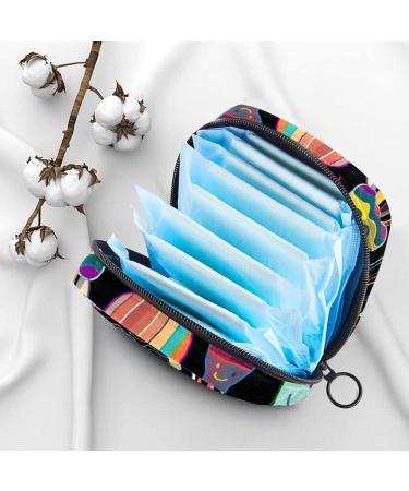 Colorful Jellyfish Pattern Women's Napkin Storage Bag | Portable Menstrual Cup & Bandage Organizer | Ideal for First Period & Travel - Buy Online on GoSupps.com