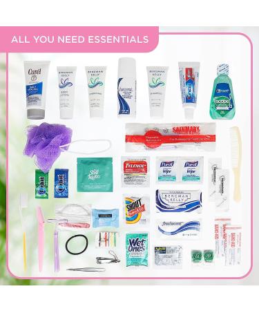ASOM Women's Travel Toiletries Kit - 36 Pc. TSA Approved Hygiene Essentials Set - Buy Online on GoSupps.com