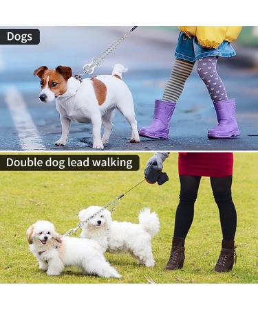 Tiesome Metal Double Dog Leash - 360 Rotation Chew-Proof Dual Leash for Dogs | Ideal for Walking & Training | Durable Two Dog Splitter (2.5mm x 40cm) - Buy Online on GoSupps.com
