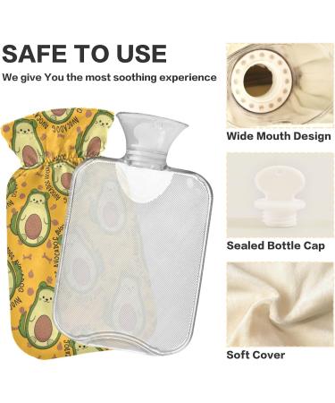 NAANLE Cartoon Avocado Cat Mit & Water Bottle 2L | Large Hot Water Bottle for Bed Hand & Foot Heat Pain Relief & Cold Therapy - Buy Online on GoSupps.com