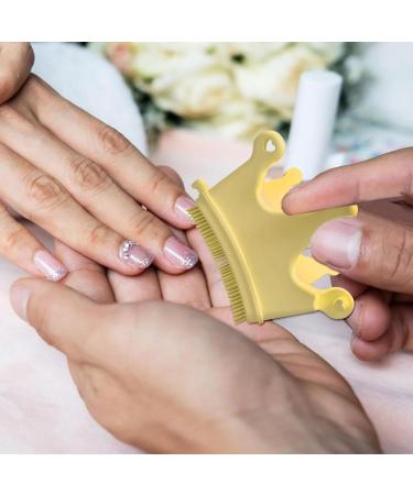 Nail Dust Brush Silicone Finger Nail Separators for Manicure Finger Separator Nail Dusting Brush Nail Gel Polish Pen Brush Stand for Nail Salon Yellow - Buy Online on GoSupps.com