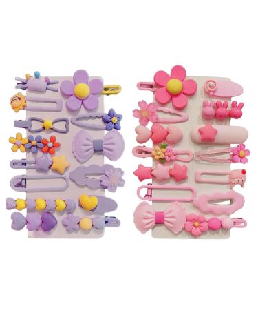 Mezrkuwr 28 Pieces Girls Hair Clips Girls Hair Accessories for Girls Cute Candy Color Kids Hair Clips for Girls Pink Hair Accessories for Women Girls