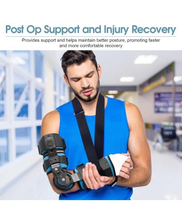 Adjustable Hinged Elbow Brace - Post Op Support & Immobilizer for Injury Recovery (Right Arm - Buy Online on GoSupps.com