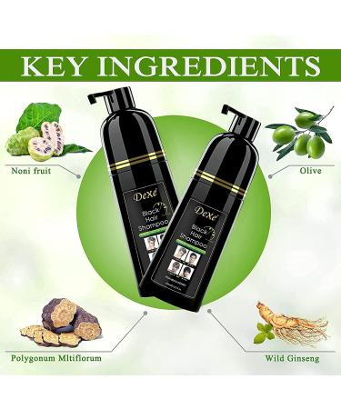 Instant Black Hair Shampoo Hair Dye Shampoo for Men and Women - Lasts 30 Days 3 in 1 (Black Bottle) - Buy Online on GoSupps.com