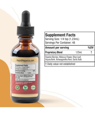 CardioVance Heart Support Supplement - Liquid Delivery for Better Absorption - Hawthorne, Hibiscus, Arjuna, Olive Leaf & More | Rejuvica Health - Buy Online on GoSupps.com