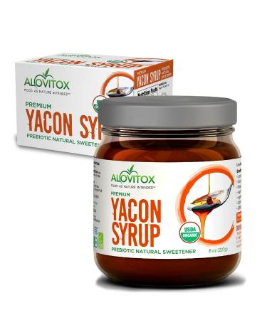 Organic Yacon Syrup by Alovitox | Natural Sweetener Rich in Antioxidants, Vitamins, Prebiotics | Low Glycemic Index, Low Calorie, Boosts Metabolism | USDA Organic (1 jar) 8 Ounce (Pack of 1)