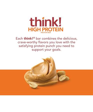 think! High Protein Bar 20g Protein per bar Zero sugar Gluten Free Low GI Creamy Peanut Butter 10 count-box 60g per bar Convenient On-the-go Delicious & Nutritious Snack (packaging may vary) - Buy Online on GoSupps.com