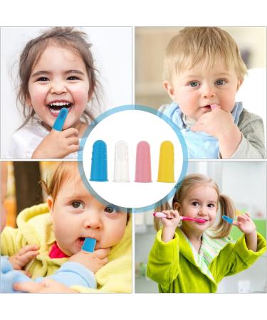 TOYANDONA 4pcs Baby Silicone Toothbrush Set | Finger Toothbrushes for Newborns | Sensory Teething Toys | Toddler Oral Care & Pacifier - Buy Online on GoSupps.com