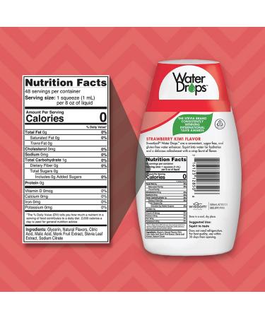 SweetLeaf Water Drops - Strawberry Kiwi Stevia Water Enhancer 1.62 fl oz | Zero Calories - Buy Online on GoSupps.com