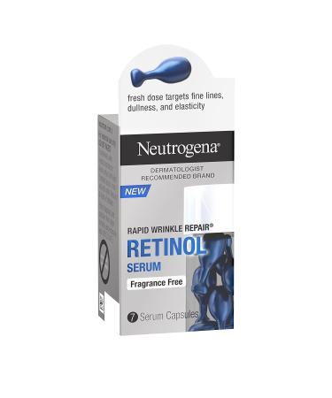 Neutrogena Rapid Wrinkle Repair Retinol Face Serum Capsules - Fragrance-Free Anti-Aging Serum for Fine Lines & Wrinkles - Alcohol-Free Non-Greasy 7 Count - Buy Online on GoSupps.com