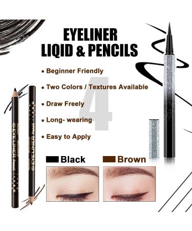 Complete Makeup Kit: Naked Eyeshadow Palette, Brush Set, Eyebrow Pencil, Eyeliner, Mascara & Bag | Ideal for Women & Teens - Buy Online on GoSupps.com
