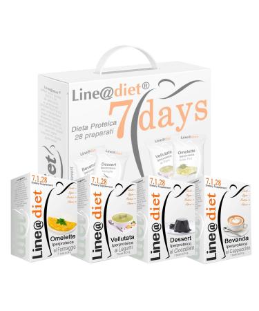 Sac complet Line diet 7 jours option: MIX B. 28 sachets de prot ines pendant une semaine sans sucres ni glucides.