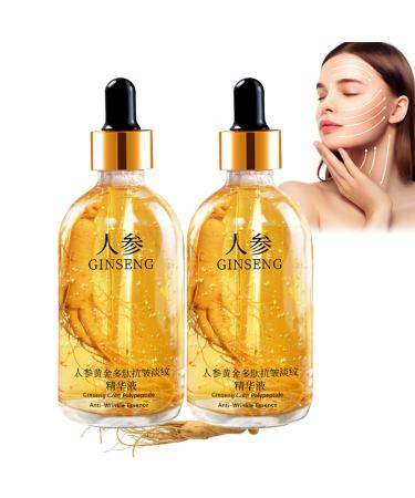 Ginseng Polypeptide Anti-Ageing Essence  Ginseng Gold Polypeptide Anti-Ageing Essence  Ginseng Gold Polypeptide Anti-Wrinkle Essence  Ginseng Serum Korean Anti Aging for All Skin Types (2pcs)