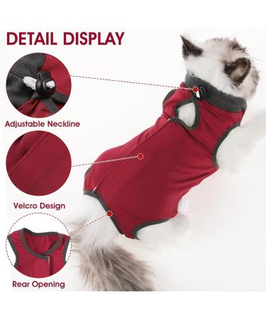 Cobee Professional Recovery Suit for Cats | Abdominal Wounds Surgery & Skin Diseases | E-neck Band Alternative | Size M Red - Ideal for Kittens & Dogs - Buy Online on GoSupps.com
