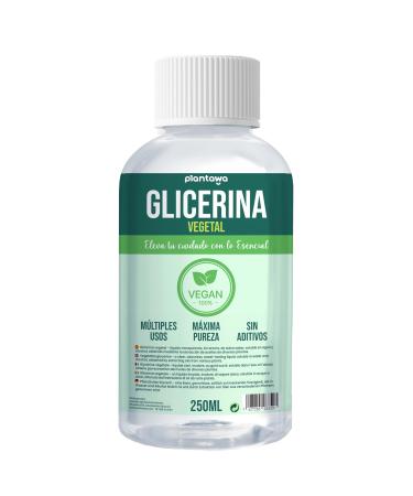 PLANTAWA Plantawa Liquid Vegetable Glycerin 250ml | High Purity Natural Moisturizer & Moisturizer for Hair & Skin Fragrance Free Ideal Soaps Shampoos Creams USP Pharmaceutical Grade