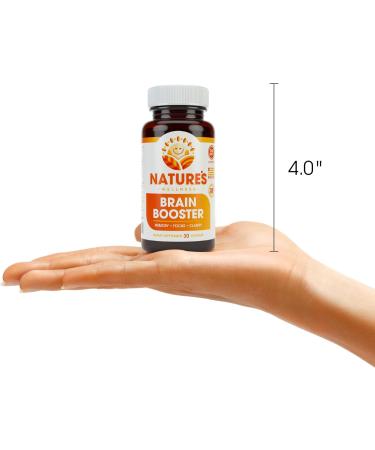 Natures Wellness Brain Booster | Natural Cognitive Enhancer for Increased Focus Memory and Mental Clarity | Nootropics Brain Supplement | DMAE Rhodiola Rosea Extract Bacopa Monnieri Ginkgo Biloba - Buy Online on GoSupps.com