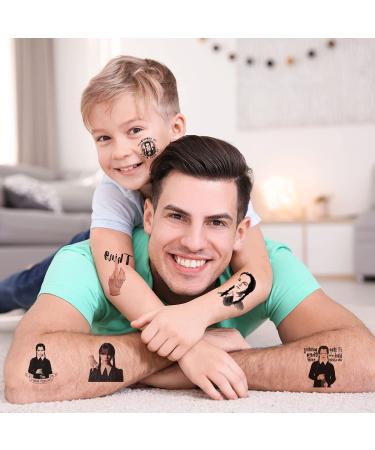 Wednesday Birthday Party Supplies - 60PCS Temporary Tattoos for Kids, Cute Fake Stickers for Boys and Girls - Cartoon Party Decorations and Favors - Buy Online on GoSupps.com
