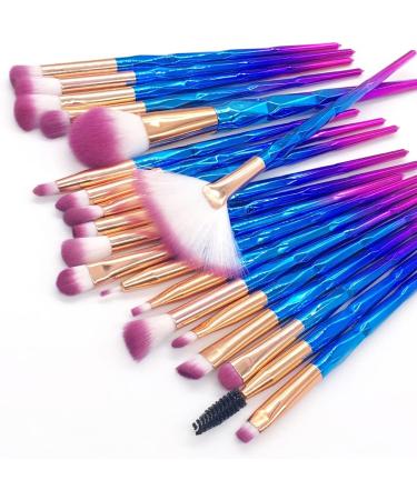 MUJGAN 20-Piece Makeup Brush Set Includes Brushes for Eye Shadow Eyeliner Eyebrow Lip Nose and Foundation - Soft and Durable Sponge Material for Flawless Application Gift (Purple - Dark Blue) - Buy Online on GoSupps.com