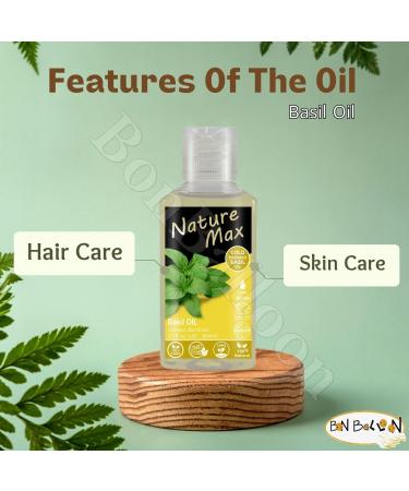 Nature Max Basil Oil Natural Premium Cold Pressed Egyptian Undiluted Pure Egypt Herbal Arab Herb Arabic Herbs for Skin Hair No Additives Non GMO Kosher Halal (1 Pack 2.70 oz / 80 ml)  - Buy Online on GoSupps.com