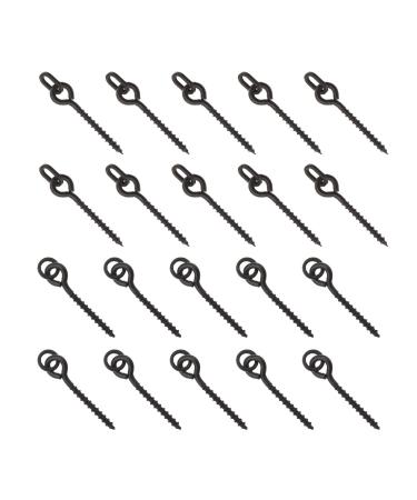 Create idea 100 pieces 15 mm fishing bait bait screws with round/oval connection loop for carp fishing fishing accessories matt black