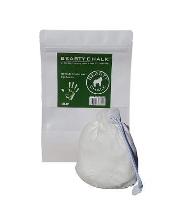 Beasty Chalk - Chalk Ball, 80 Gram - Premium Gym Chalk in Refillable Sock - Non Toxic - Great for Climbing, Gymnastics, Weightlifting, Crossfit, Pool, Training