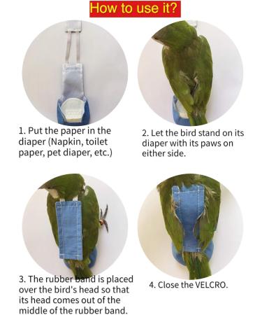 HEZHUO Bird Clothes Parrot diapers bird flight suits reusable waterproof diapers pet bird supplies POLI (M) - Buy Online on GoSupps.com
