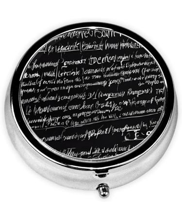 Abstract Science Chemistry Round Pill Box - 3 Compartment Decorative Travel Organizer for Vitamins & Medications - Buy Online on GoSupps.com