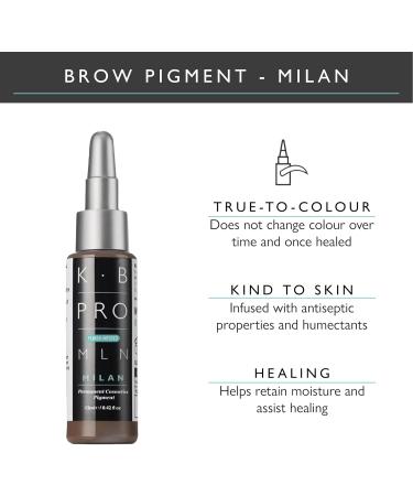 K.B Pro Microblading PMU Eyebrow Pigments Natural Bleach with Less Unwanted Heat Flax Infused Suitable for All Skin Types Milan (Medium-Dark Brown Slightly Cool)  - Buy Online on GoSupps.com