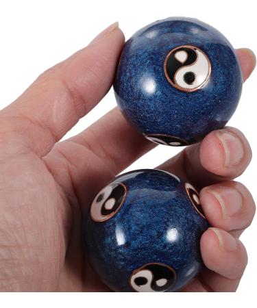 Beavorty Vintage Blue Enamel Baoding Balls - Traditional Chinese Hand Massage & Fitness Exercise Balls - Buy Online on GoSupps.com