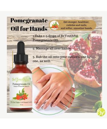 BeYouthful Pomegranate Seed Oil 100% Cold Pressed Oil For Hair Face Skin Lips And Nails. Comes In Amber Glass Dropper Top Bottle For Easy Use. - Buy Online on GoSupps.com