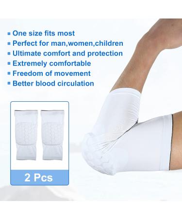 VOCOSTE 2pcs Elbow Brace - Support Sleeve for Joint Pain Relief | XL White Elbow Pad for Men & Women International Shipping Available - Buy Online on GoSupps.com
