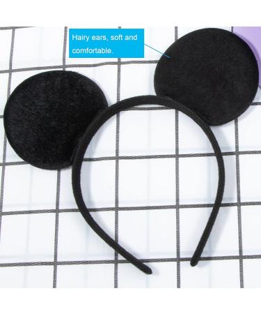12 Pack CHuangQi Mouse Ears Headband in Solid Black and Pink Bow for Boys & Girls Birthday Party - Buy Online on GoSupps.com