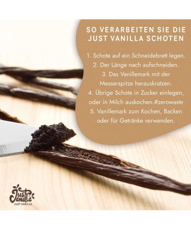 Premium Tahitian Vanilla Pods - 5 Whole Pieces (10.5g) for Baking & Cooking | JUST VANILLA - Buy Online on GoSupps.com