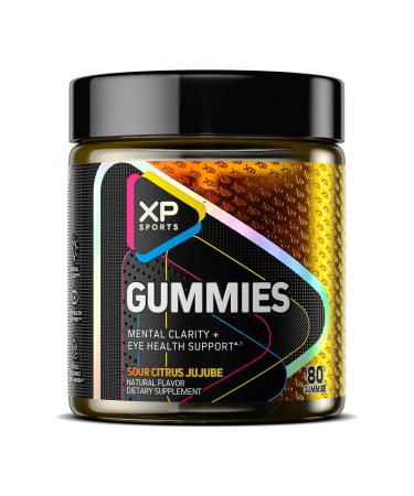 XP Sports Gummies Mental Clarity + Eye Health Support Sour Citrus Jujube 80 Gummies