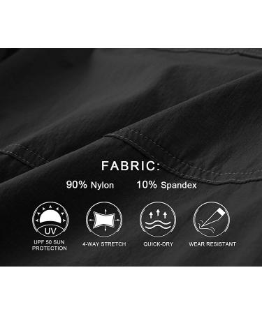 BASUDAM Men's Cargo Hiking Shorts - Quick Dry Stretch Work Shorts | 6 Pockets, Lightweight for Camping & Travel - Black 36 - Buy Online on GoSupps.com