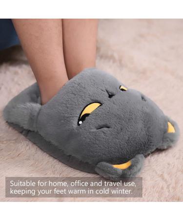 Haofy USB Foot Warmer - Cartoon Pattern Electric Heating Slippers for Home Travel & Office | Stay Cozy with Gray Warm Souls - Buy Online on GoSupps.com