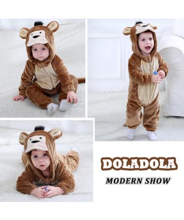 Doladola Baby Hooded Monkey Onesie - Newborn to Toddler Loungewear Jumpsuit - Buy Online on GoSupps.com