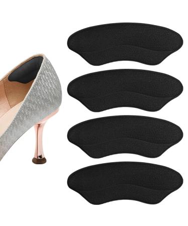 Heel Grips Women Shoes Pads: Inserts into Back Heel - Heel Protector for High Heel Boots Insoles Prevent Too Big Shoe from Slipping Liner Cushion for Comfortable Support(4 Pairs)(Black)
