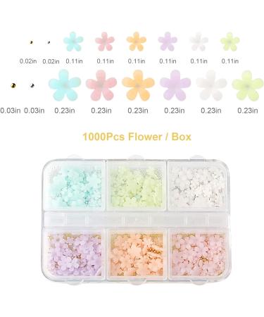 KINBOM 1000pcs Colorful 3D Nail Flowers and Beads Set for DIY Nail Art and Jewelry Making - 6 Colors - Buy Online on GoSupps.com