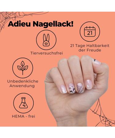 Original Miss Sophie Nail Foils Halloween - 24 Ultra-Thin Black Widow Nail Polish Stripes for Fingers & Toes - Perfect for Natural Acrylic Gel & Shellac Nails - International Shipping Available - Buy Online on GoSupps.com